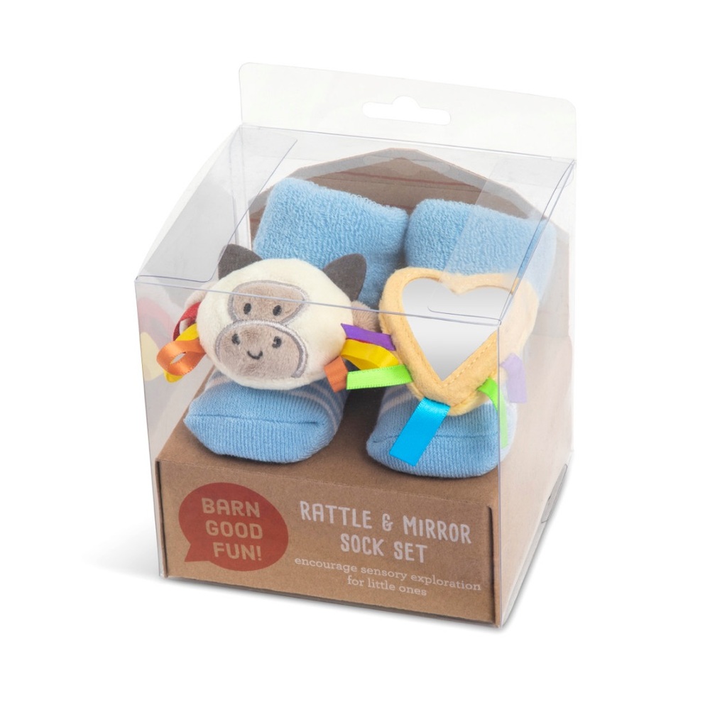 Demdaco rattle and mirror sock‎ set for babies